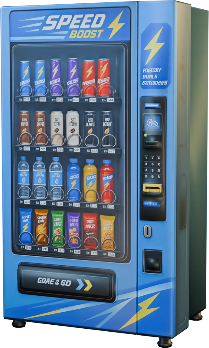 The Speed Boost perk vending machine from Damn, Zombies, standing in the compound.
