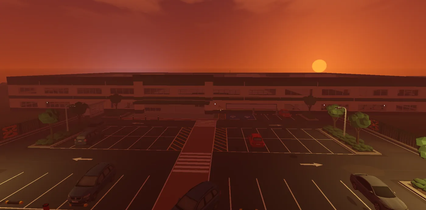 The compound at round 8: every body takes 70% more killing than it did in round 1, the crowd is bigger, and more of it runs at you instead of walking.